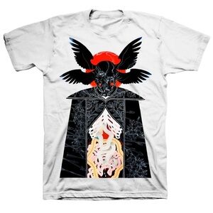 RARE Zac Scheinbaum & Stace Forand "Santa Muerte: 2" White Tee Medium